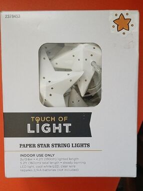White Paper Star String Lights